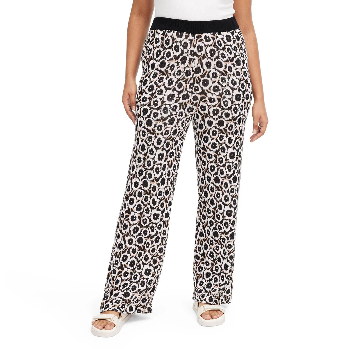 Women's High Waisted Neutral Sweaterknit Poppy Flare Pants - DVF for Target | Target