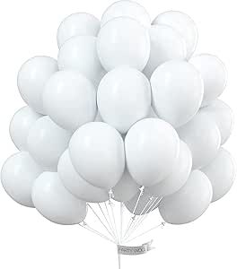 PartyWoo White Balloons, 50 pcs 12 Inch Matte White Balloons, White Balloons for Balloon Garland ... | Amazon (US)