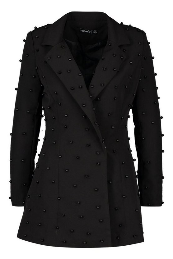 Petite Pearl Detail Blazer Dress | Boohoo.com (US & CA)
