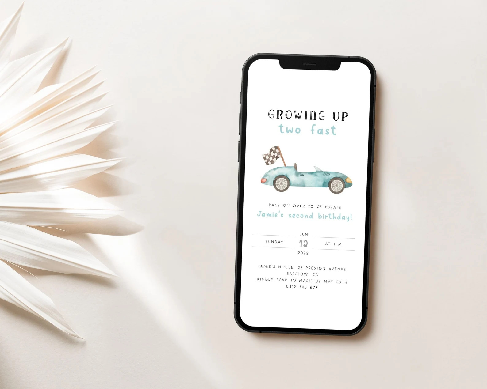 Growing up Two Fast 2nd Birthday Evite Template Vintage Race | Etsy | Etsy (US)