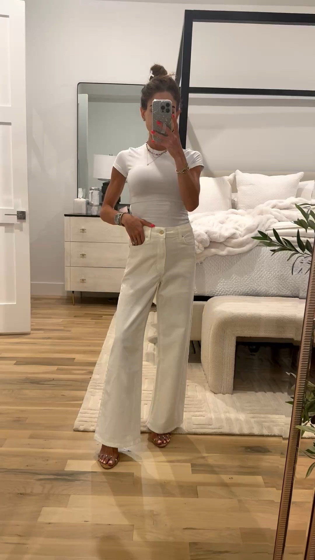 If you’re looking for a trending off white jean these are great and fit petites wearing 24 
Ecru jeans, wide leg jeans

#LTKSaleAlert #LTKPetite #LTKSeasonal
