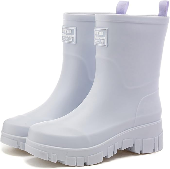 Nutropa Waterproof Mid Calf Women Rain Boots Lightweight Comfortable Wide Calf Garden Shoes | Amazon (US)