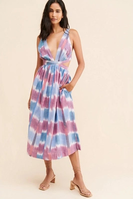Deep-V Midi Dress | Anthropologie (US)