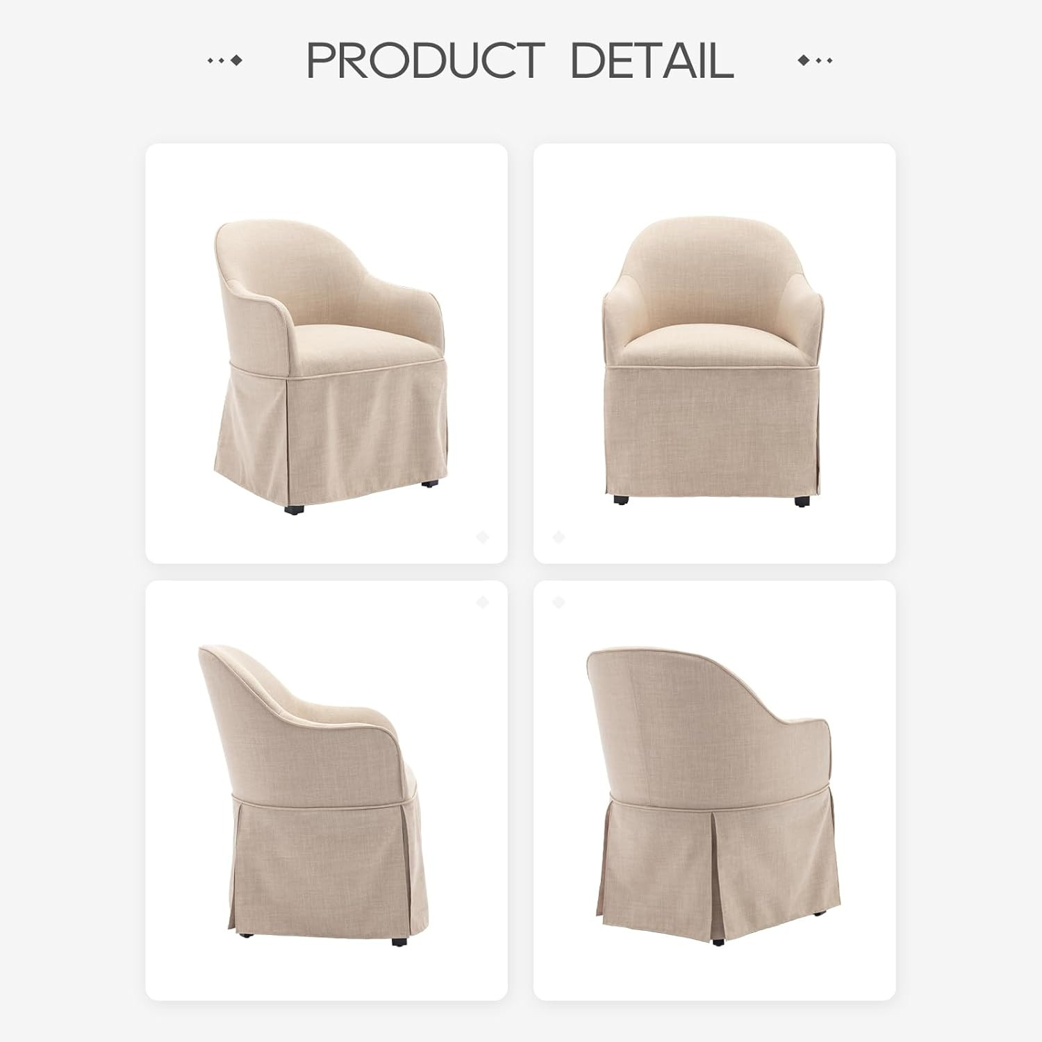 COLAMY Dining Chairs with Arms, Barrel Dining Chair, Upholstered Dining Chair with Cover, Accent ... | Amazon (US)