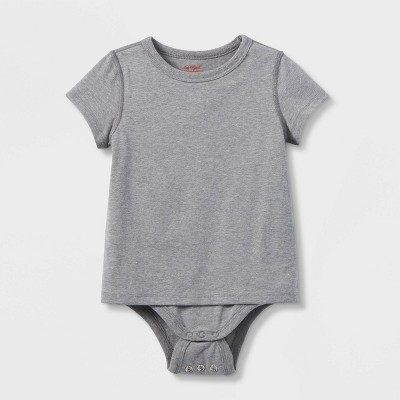 Toddler Adaptive Short Sleeve Bodysuit with Abdominal Access - Cat & Jack™ Gray 2T | Target