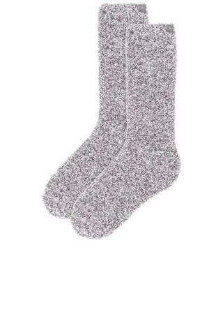 Barefoot Dreams CozyChic Socks in Graphite & White from Revolve.com | Revolve Clothing (Global)