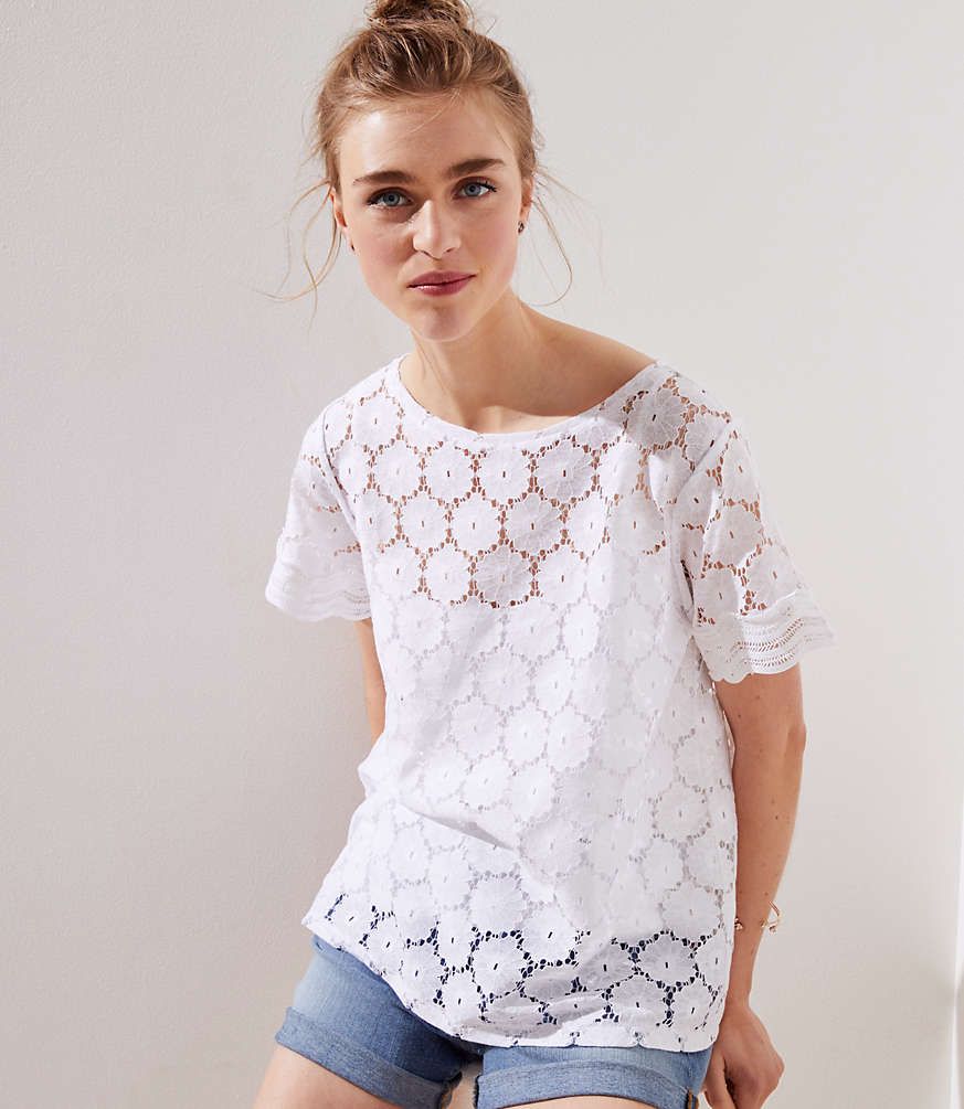 Floral Lace Top | LOFT