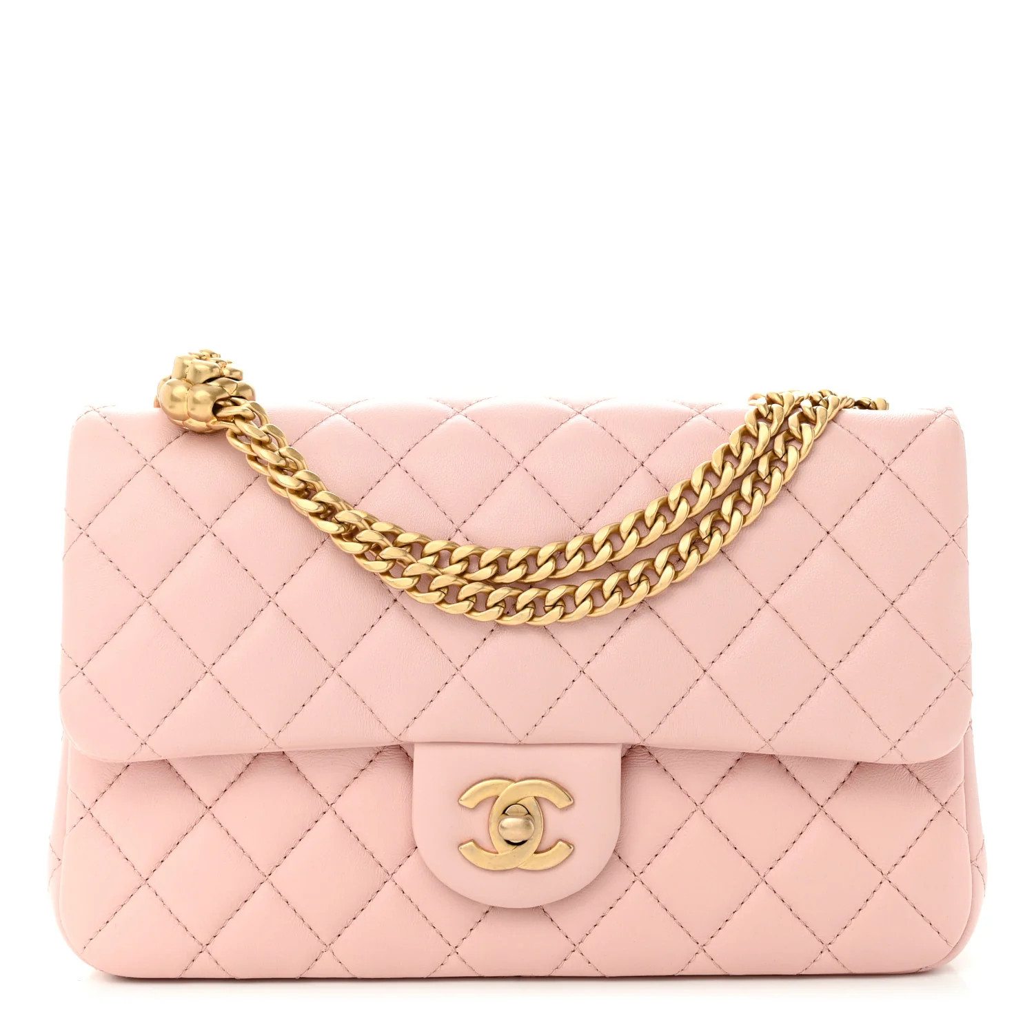Chanel Lambskin Quilted Small Sweet Camellia Flap Light Pink | FASHIONPHILE (US)