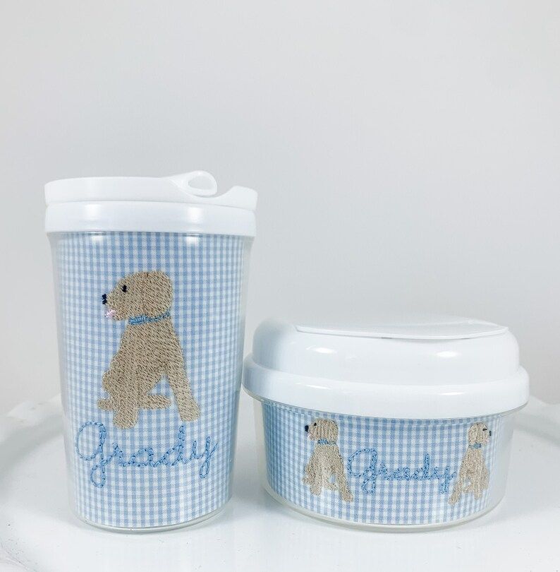 Puppy Dog Embroidery on Personalized Sippy, Tumbler, or Snack Container - Baby and Toddler Cups | Etsy (US)