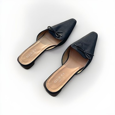 Vintage Tom Ford for Gucci Black Canvas Mules Flats Size 6B | eBay US