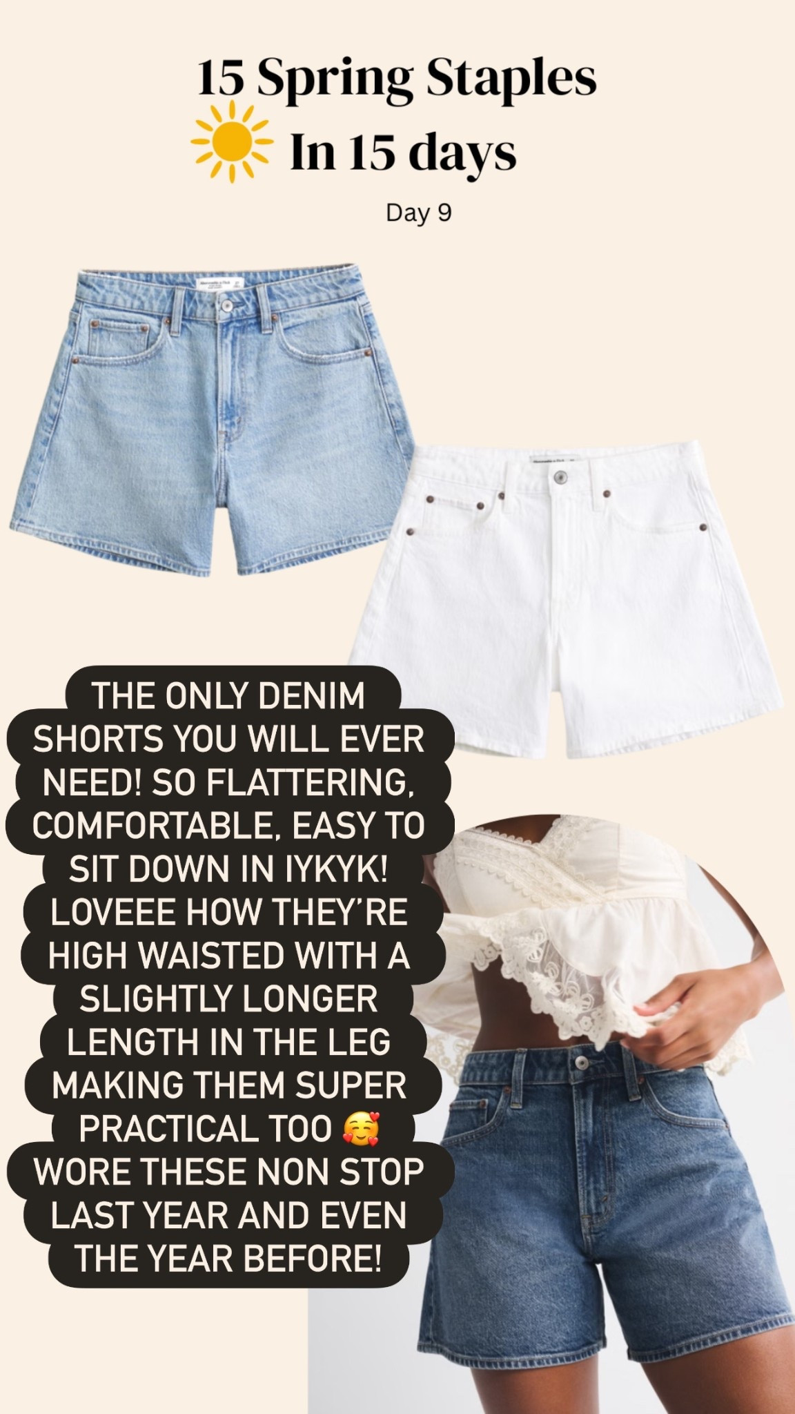 Day 9 of 15 Spring Staples in 15 Days… the best denim shorts ever!! PSA I would recommend choosing them in curve love ❤️ 

#LTKspring