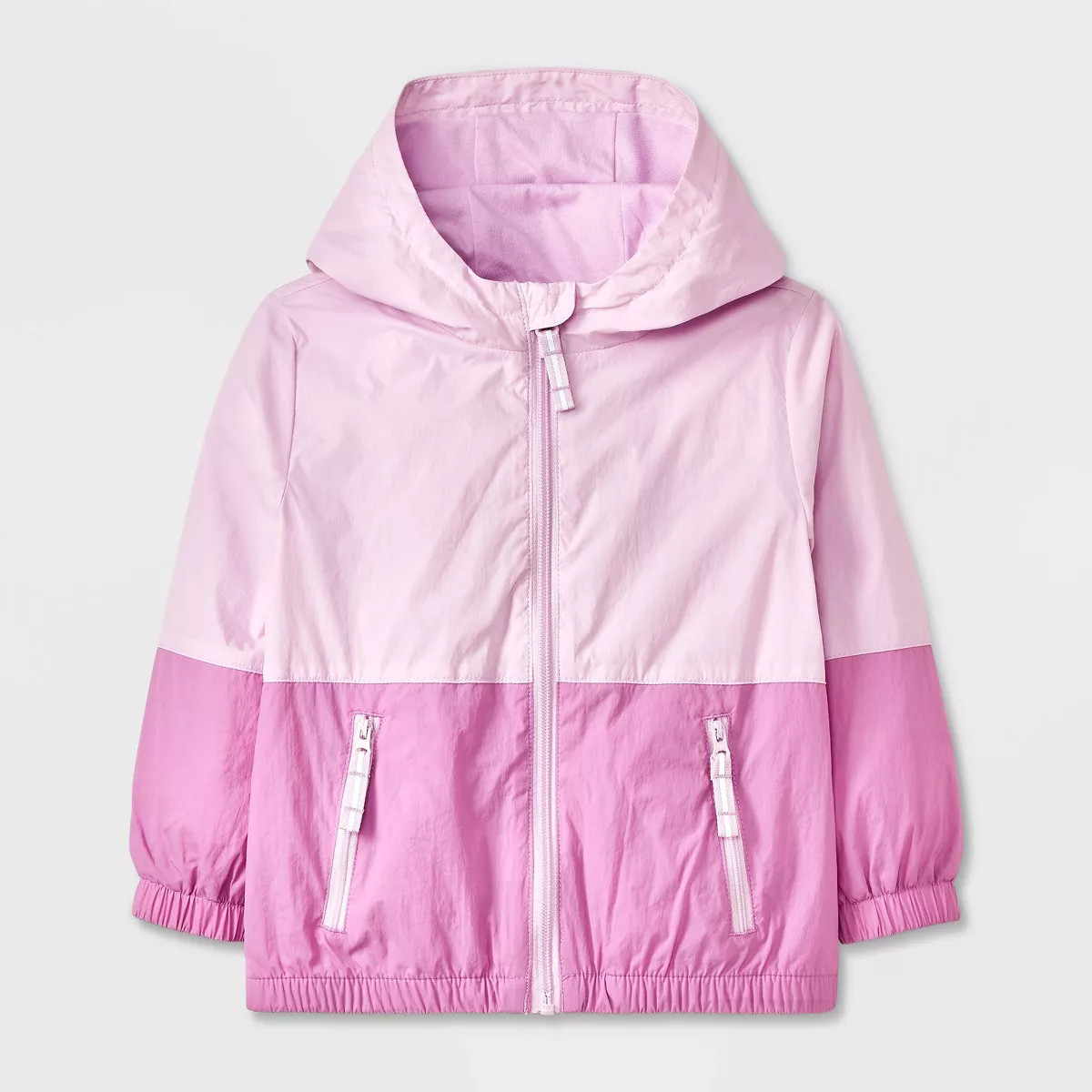 Toddler Girls' Solid Colorblock Full Zip Windbreaker Jacket - Cat & Jack™ Pink/Purple | Target