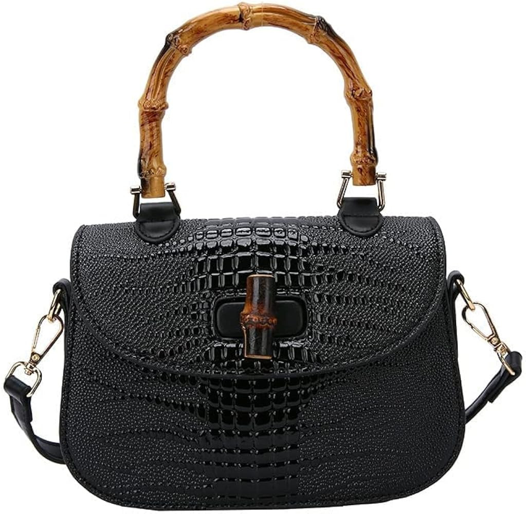 Women Handbag artificial leather Bamboo Top handle Crossbody bag Elegant Purse Evening bag Gift f... | Amazon (US)