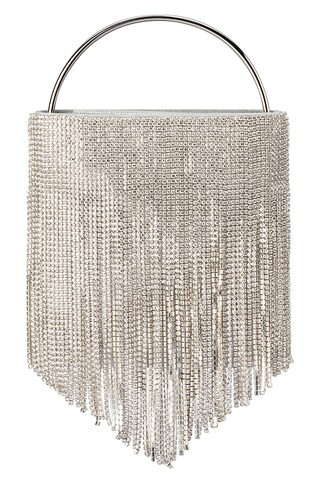 olga berg Adina Crystal Fringe Bag in Silver from Revolve.com | Revolve Clothing (Global)