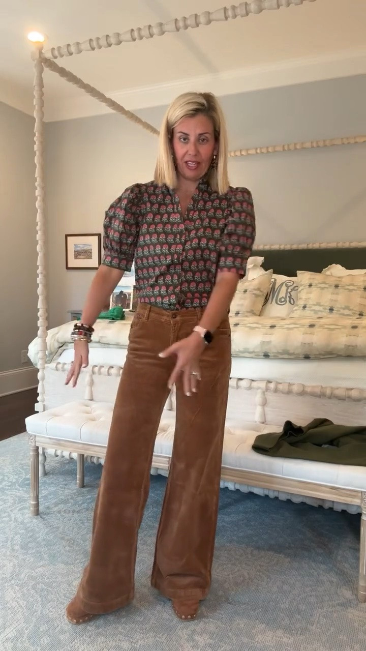 Gorgeous block print blouse with these bootcut cords!! 
Top - small
Sweater - xs
Pants - 26
Clogs - 8 tts 

*code mixandmatch15 at Avara

#LTKdayinmylife #LTKgrwm #LTKootd