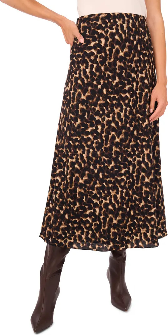 Halogen® Leopard Print Brushed Pull-On Maxi Skirt | Nordstrom | Nordstrom