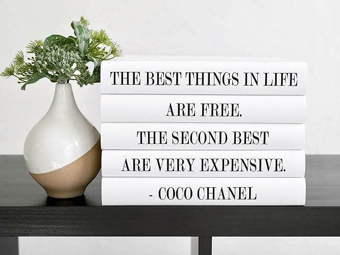 The Best Things in Life Fashion Designer Decorative Quote Books, Decor for Shelves and Coffee Tab... | Amazon (US)