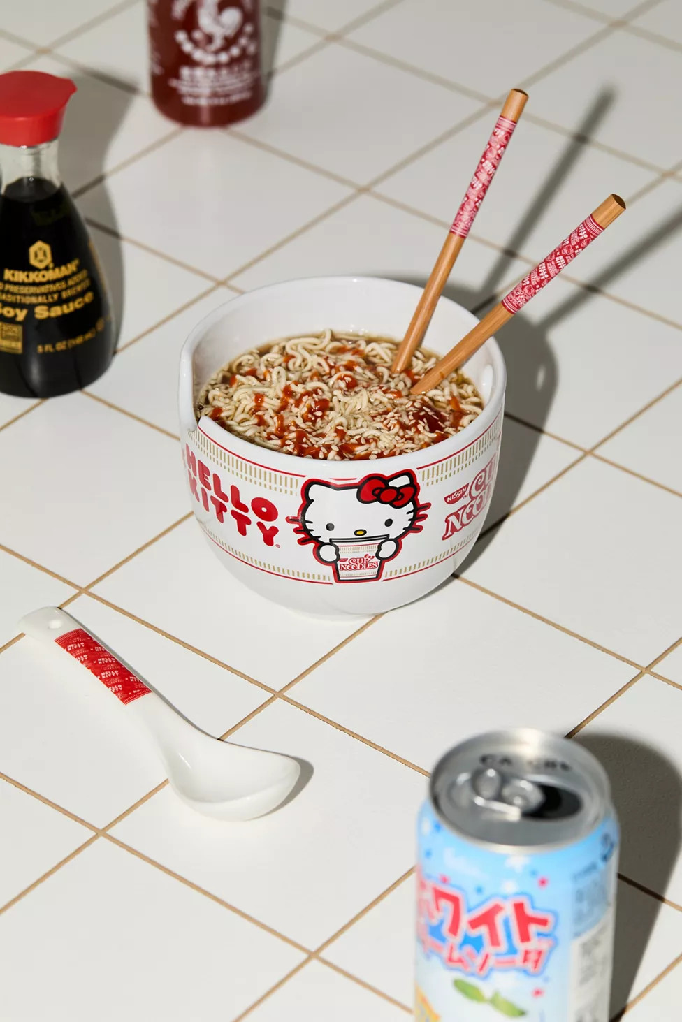 Hello Kitty X Nissin Noodle Bowl & Chopstick Set | Urban Outfitters (US and RoW)