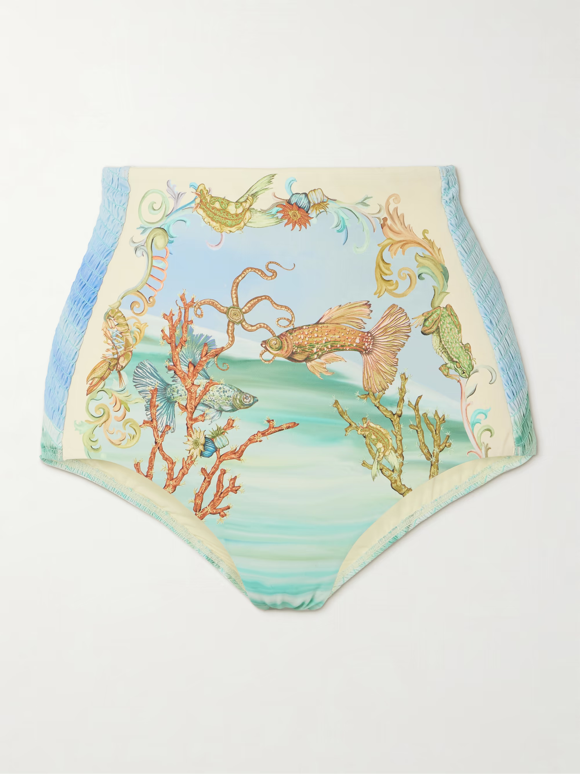 Emerald Cove shirred printed bikini briefs | NET-A-PORTER (UK & EU)