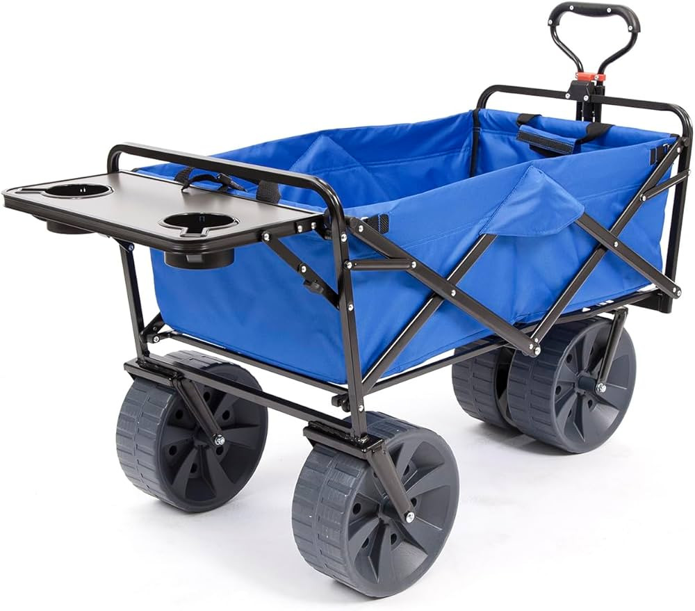 MacSports All Terrain Beach Wagon with Side Table|Heavy Duty Collapsible Folding Cart with Large ... | Amazon (US)