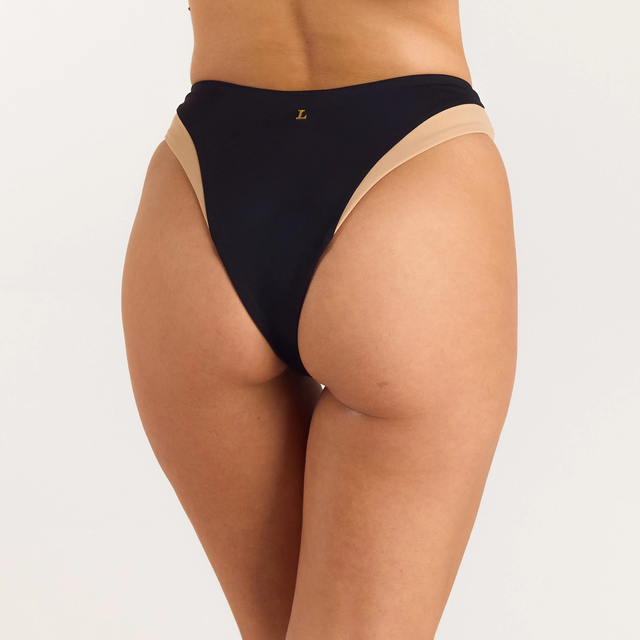 Monaco High-Leg Brazilian Bikini Briefs - Black | Lounge (US)