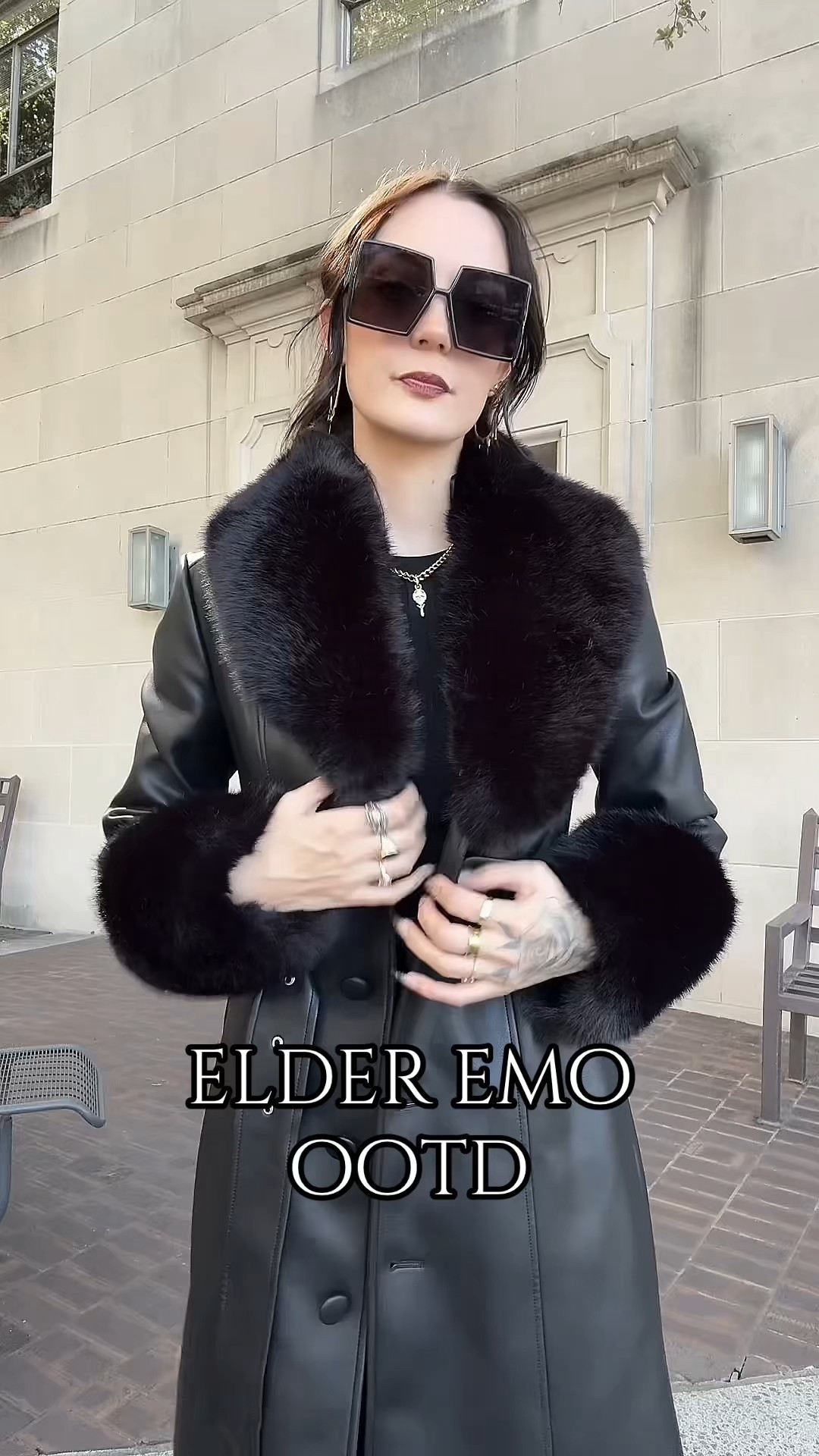 elder emo ootd 🖤 goth fashion, winter jacket 

#LTKHoliday