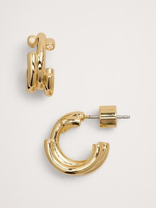 Mini Dashed Hoop Earrings | Banana Republic (US)