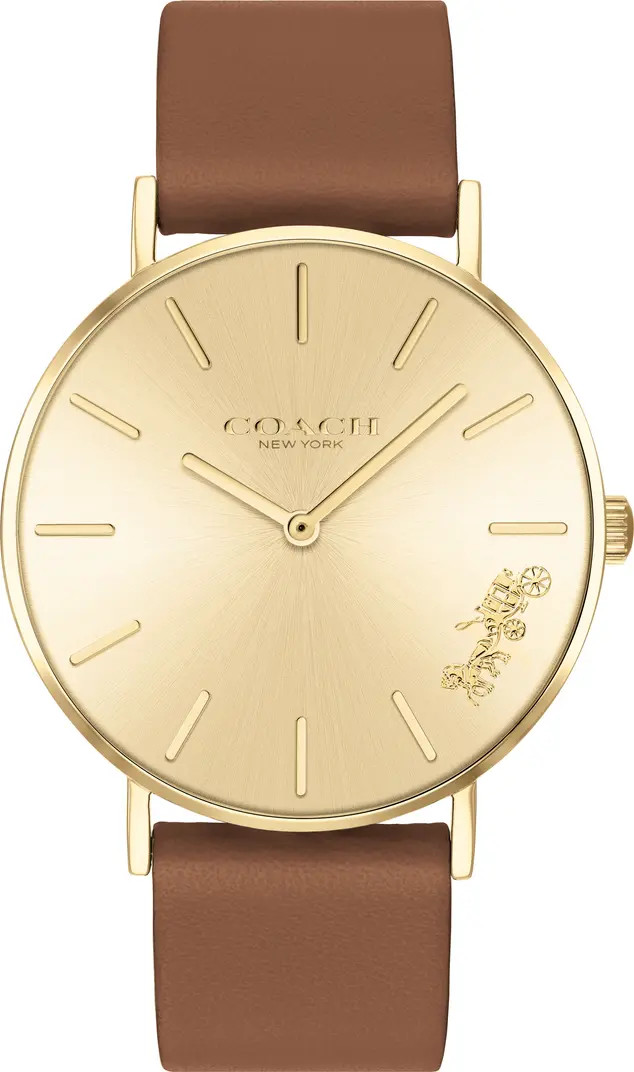 COACH Perry Leather Strap Watch, 36mm | Nordstrom | Nordstrom