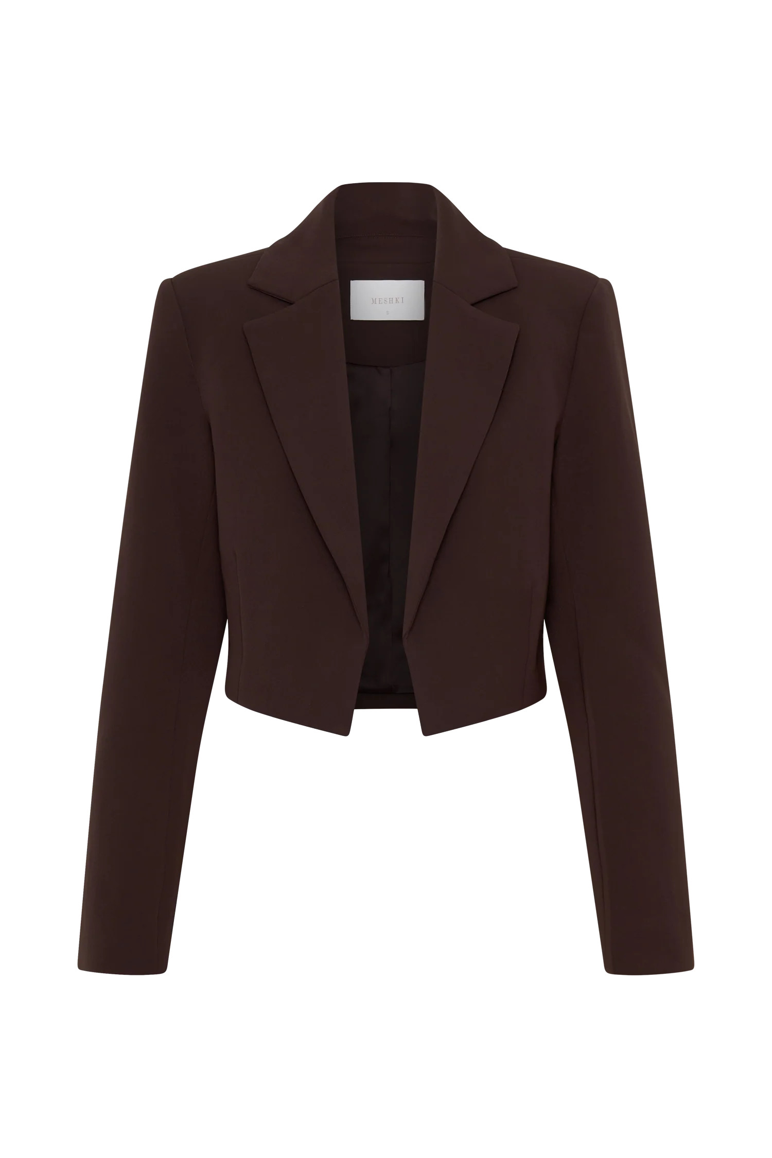 Simone Cropped Suiting Blazer - Dark Chocolate | MESHKI US