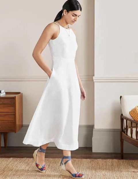 Halterneck Linen Midi Dress | Boden (UK & IE)