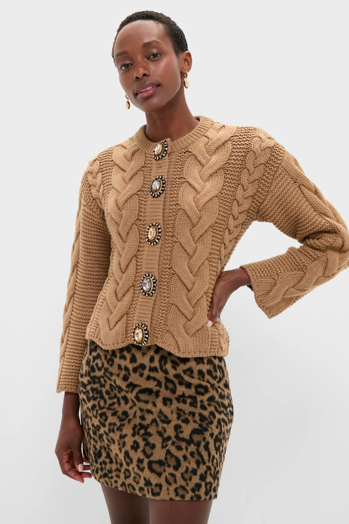 Solid Brown Portrait Cardigan | Tuckernuck (US)