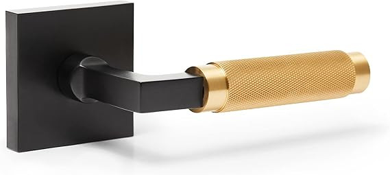 Explore Hardware Geneva Model Solid Brass Lever Hallway & Closet Passage Door Handle, Matte Black... | Amazon (US)