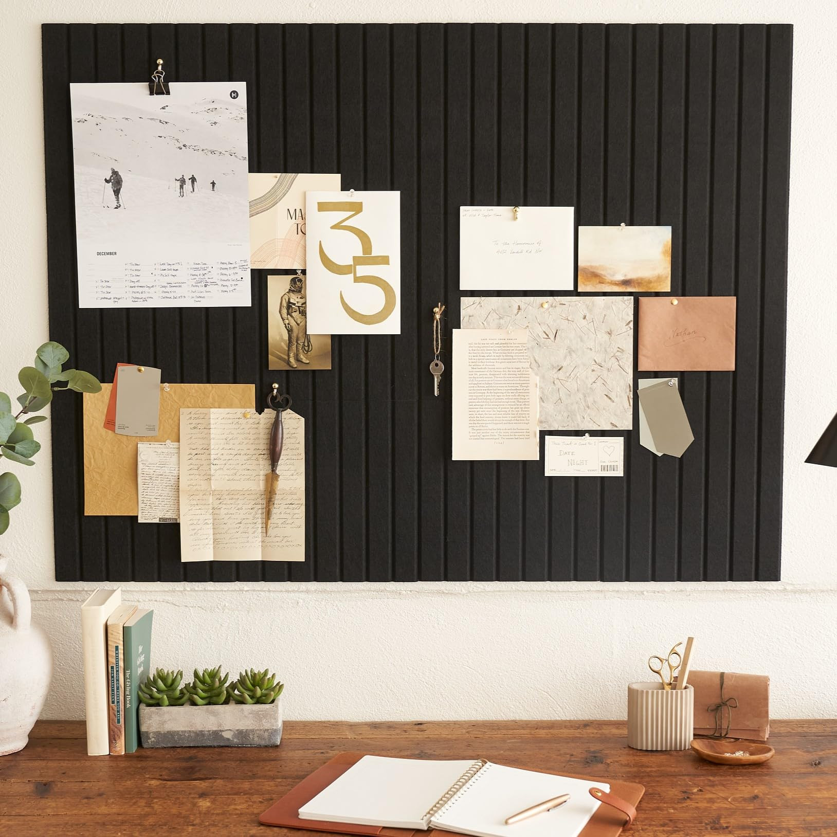 Large Felt Bulletin Board - Stylish Perfectly Sized 35" x 47" Cork Board Alternative for Office &... | Amazon (US)