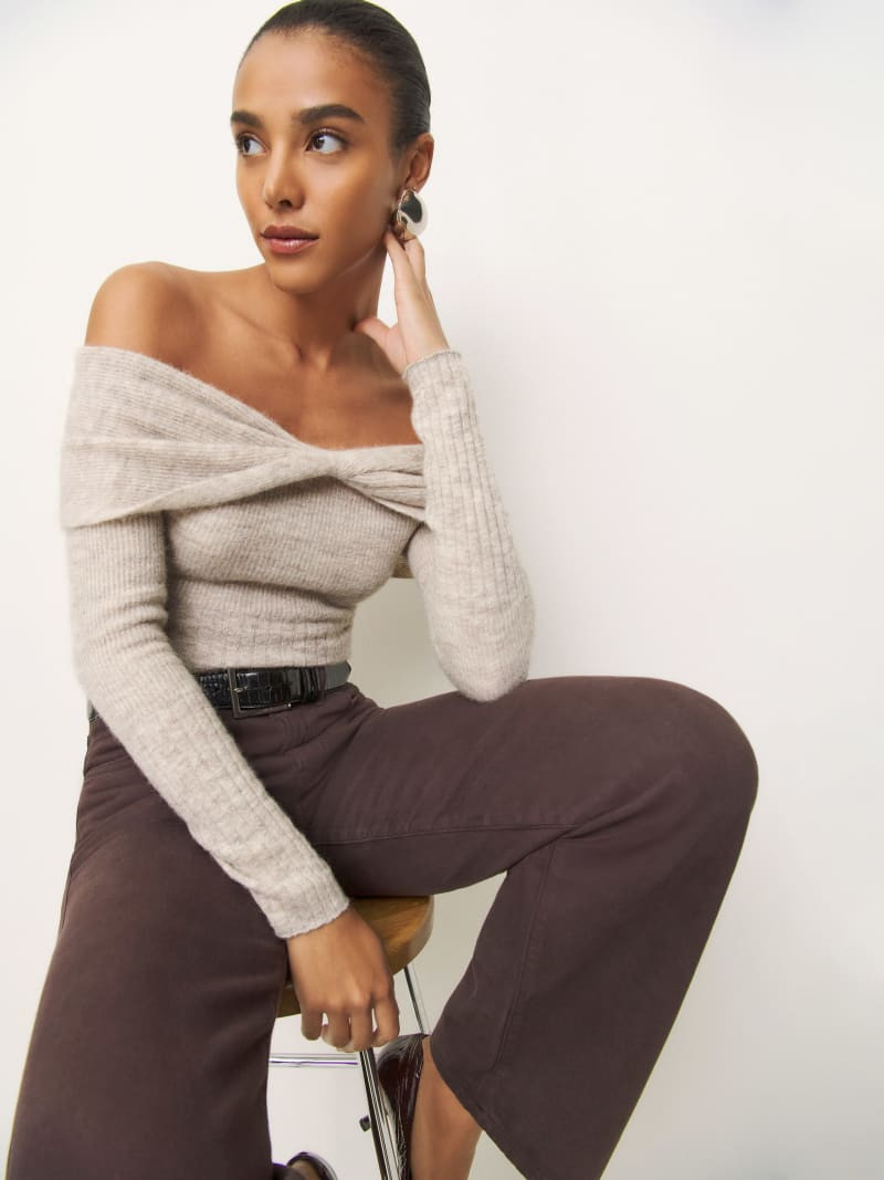 Florie Twist Front Sweater | Reformation (Global)