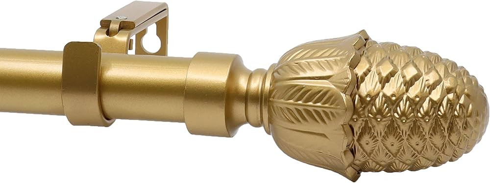 Meriville 1" Diameter Telescoping Single Window Treatment Curtain Rod, 48" to 84", Acorn Finials,... | Amazon (US)