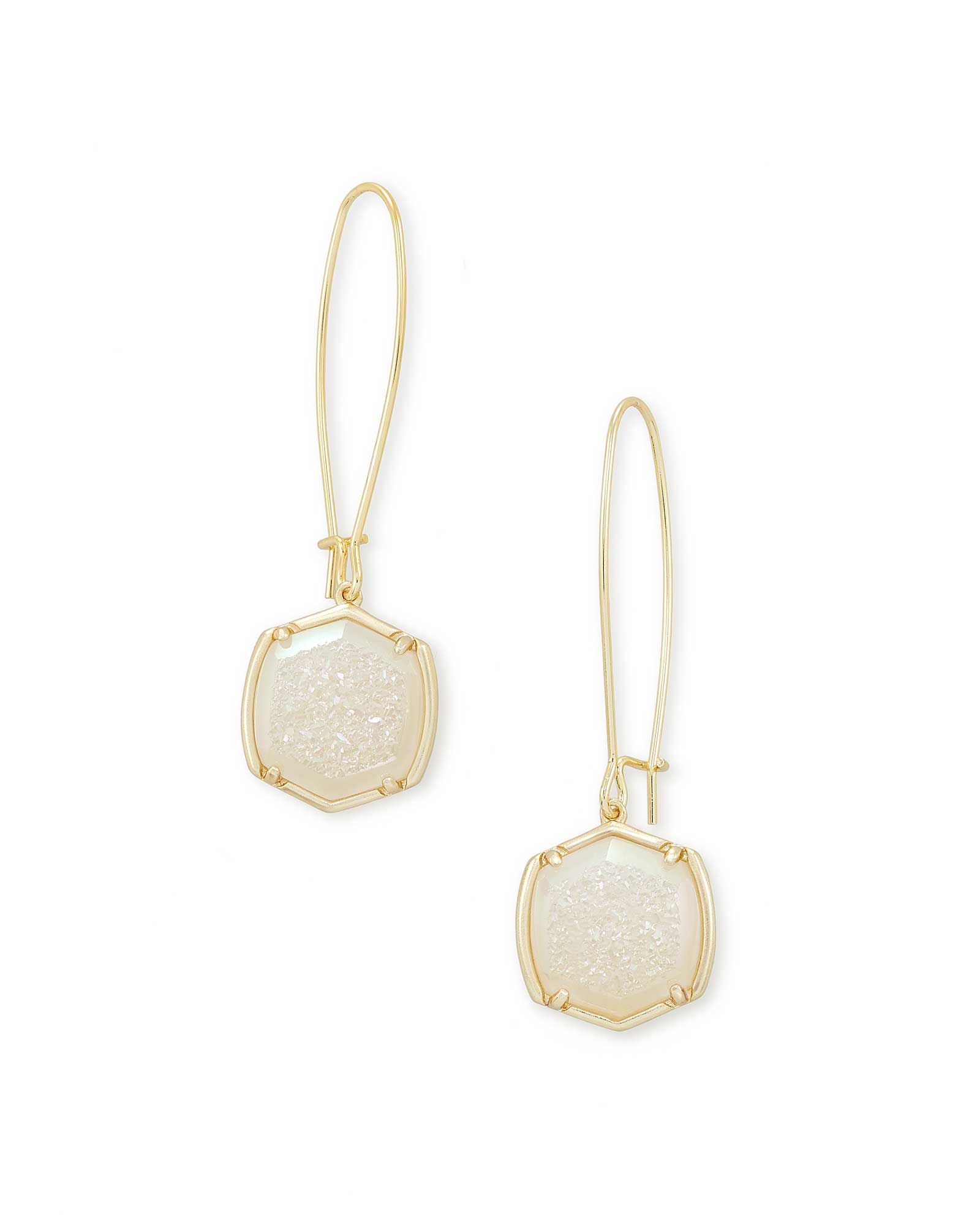 Davis Gold Drop Earrings in Iridescent Drusy | Kendra Scott