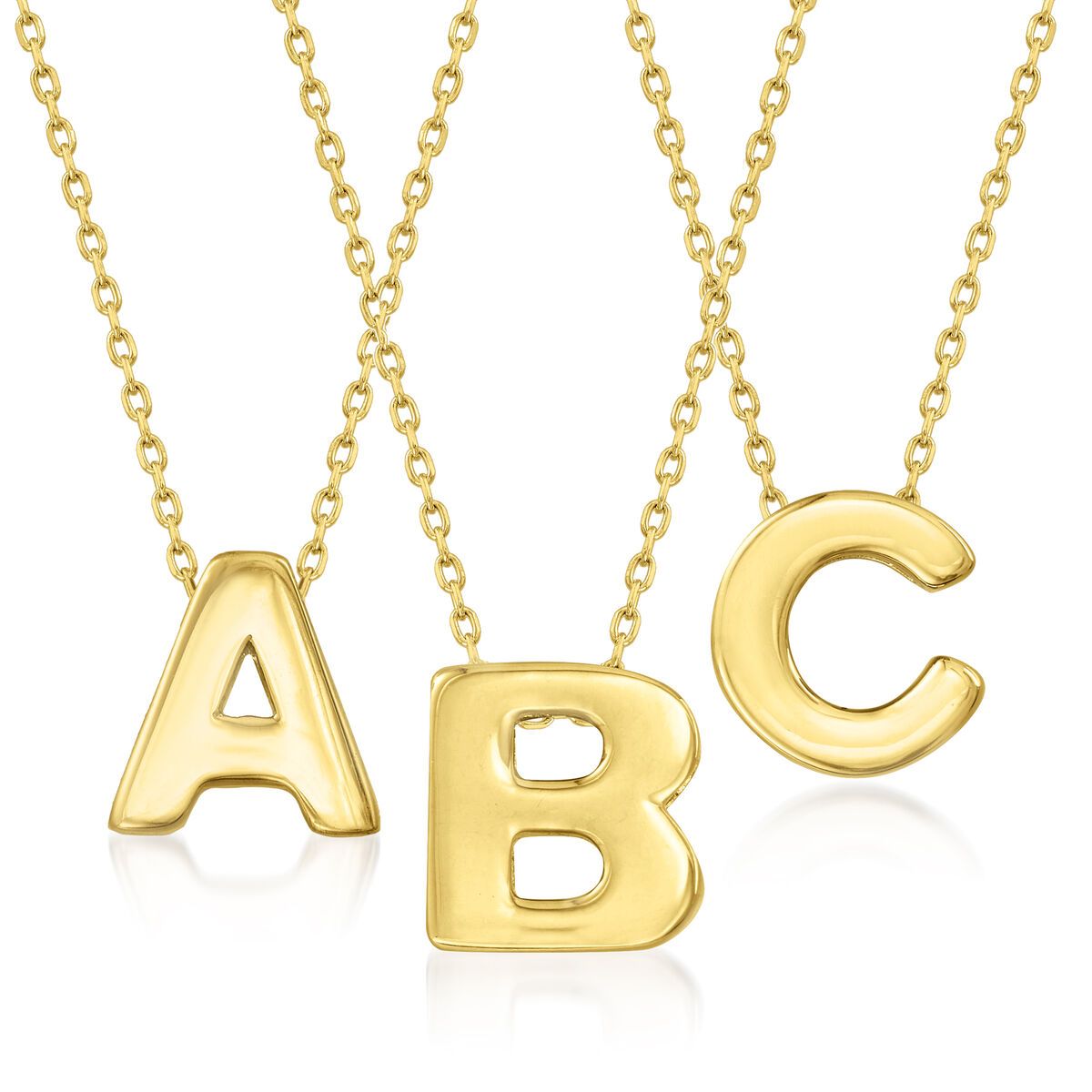 14kt Yellow Gold Mini Initial Necklace | Ross-Simons