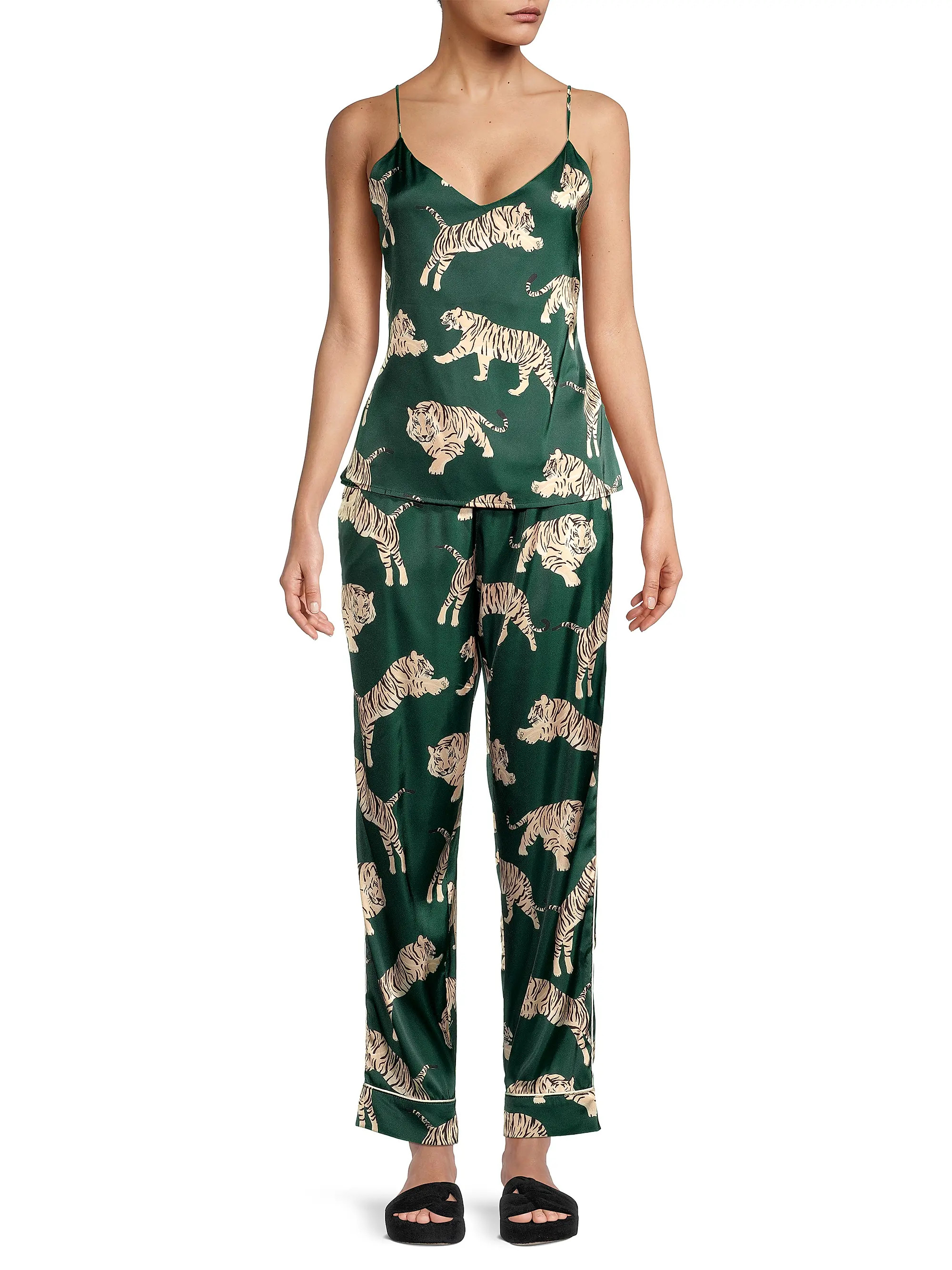 Tiger-Print Zola Long Camisole Pajama Set | Saks Fifth Avenue