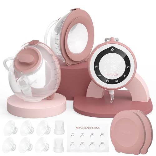 Momcozy Breast Pump V1 Pro Hospital-Grade, Hands-Free & Portable Wearable Pump, Upgraded Electric Pump with 3 Fine-Tuned Rhythms|15 Levels, Come with Leak-Proof DoubleFit Flange, Cozy Red. | Amazon (US)