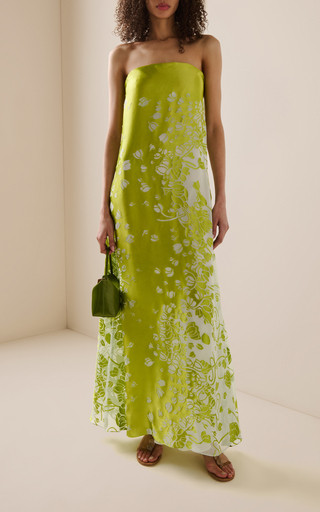 Satin Burnout Maxi Dress | Moda Operandi (Global)