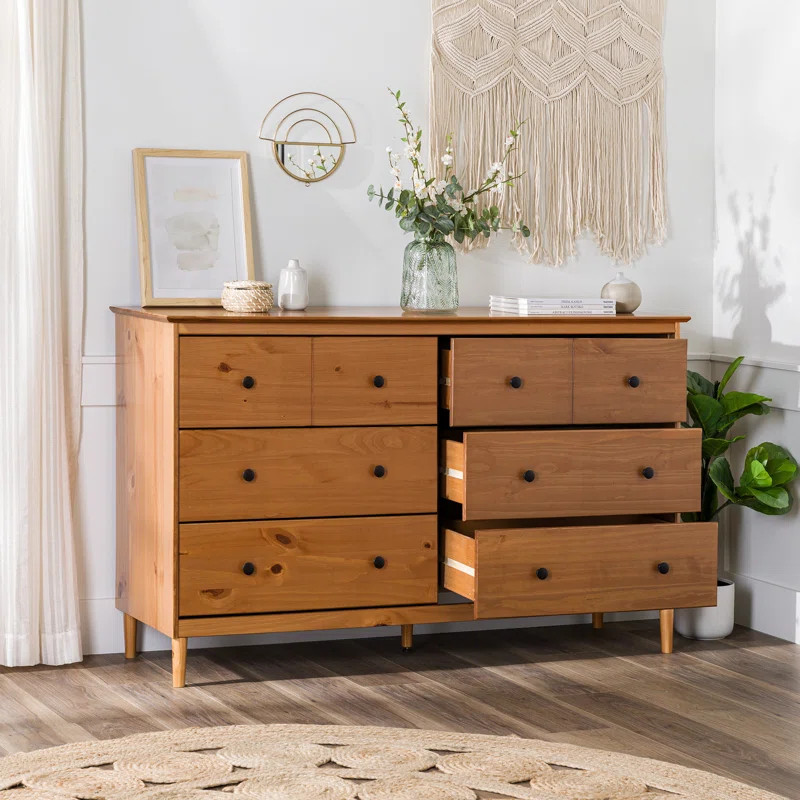 Bhuneshwar 6 Drawer Solid Wood Double Dresser | Wayfair North America