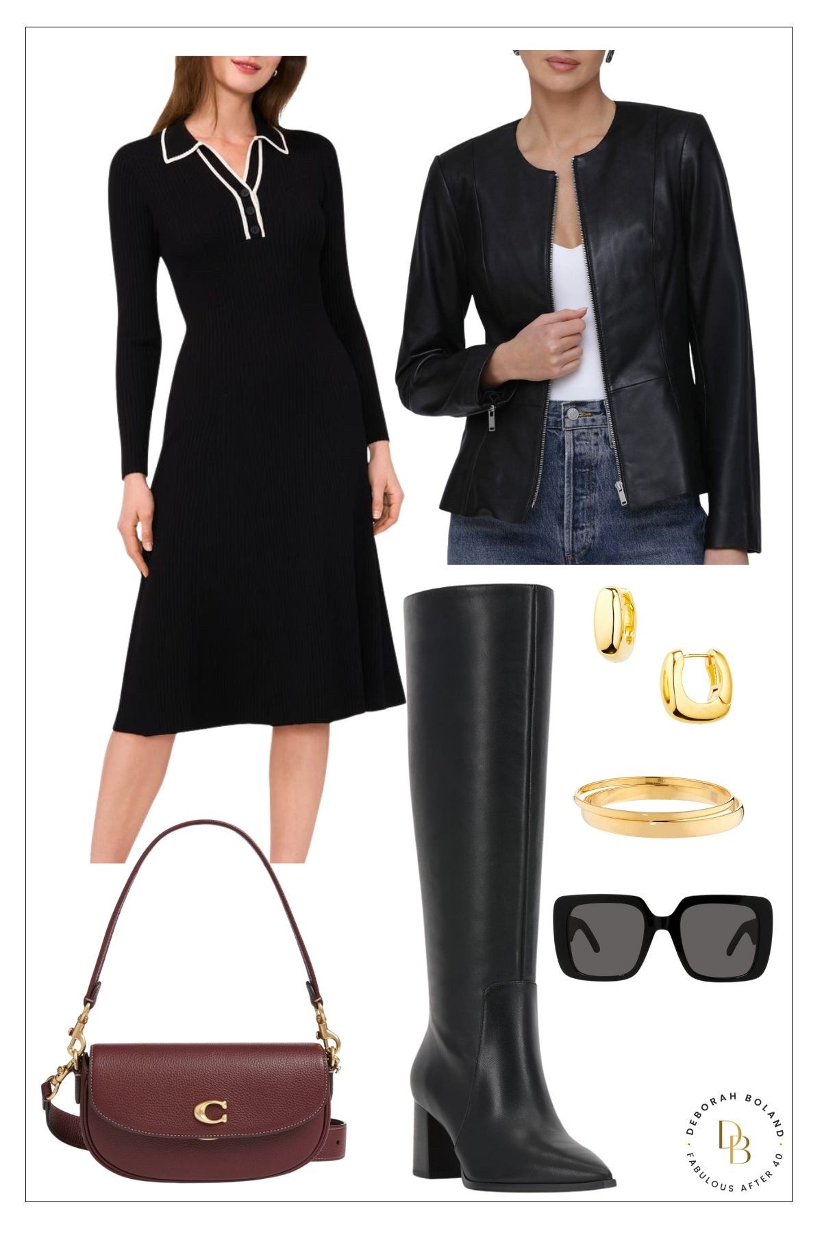 This look is giving modern classic in the best way 🖤 From the sleek faux leather jacket to the timeless ribbed knit dress, it’s a go-to outfit that transitions perfectly from day to night. Add knee-high boots, bold gold jewelry, and a rich burgundy shoulder bag, and you’re set for the season ahead.

Every piece is part of the @nordstrom Anniversary Sale — but only for a limited time!

#NSale #NordstromAnniversarySale #FallFashion #Over40Style #EffortlessChic #FabulousAfter40 #WardrobeGoals

#LTKOver40 #LTKSeasonal #LTKSaleAlert