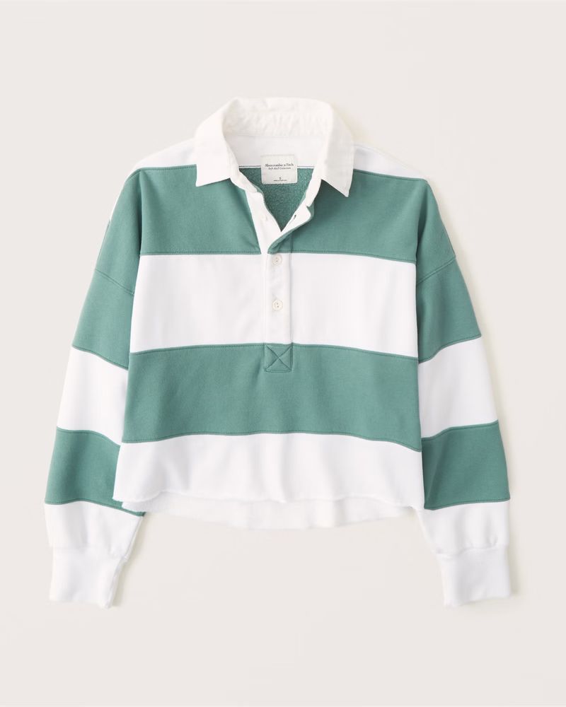 Women's Striped Rugby Polo | Women's Tops | Abercrombie.com | Abercrombie & Fitch (US)