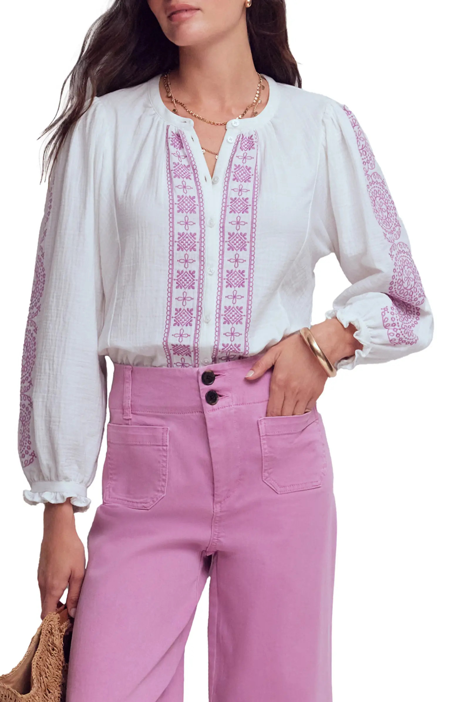 Camille Double Cloth Cotton Top | Nordstrom