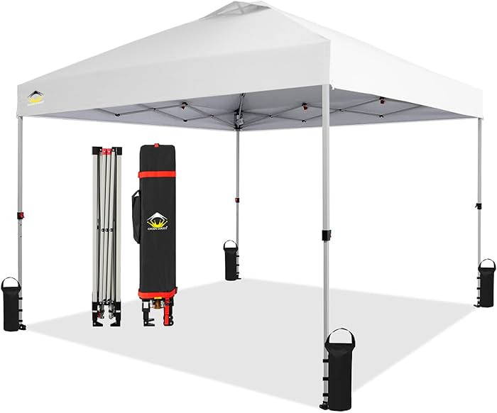 CROWN SHADES 10x10 Pop Up Canopy - Beach Tent with One Push Setup - Easy Outdoor Sun Shade for Ev... | Amazon (US)