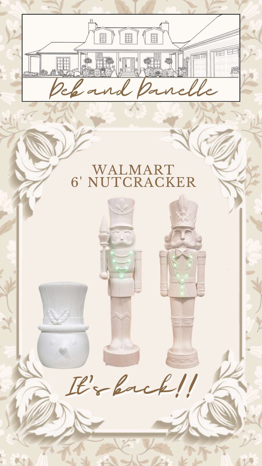 They are back and there are a few new additions!! Walmart's 6-foot nutcracker is back. It lights up, plays music, and can be customized and painted. These sell out every year so don't wait.  

 #LTKSeasonal #LTKHome