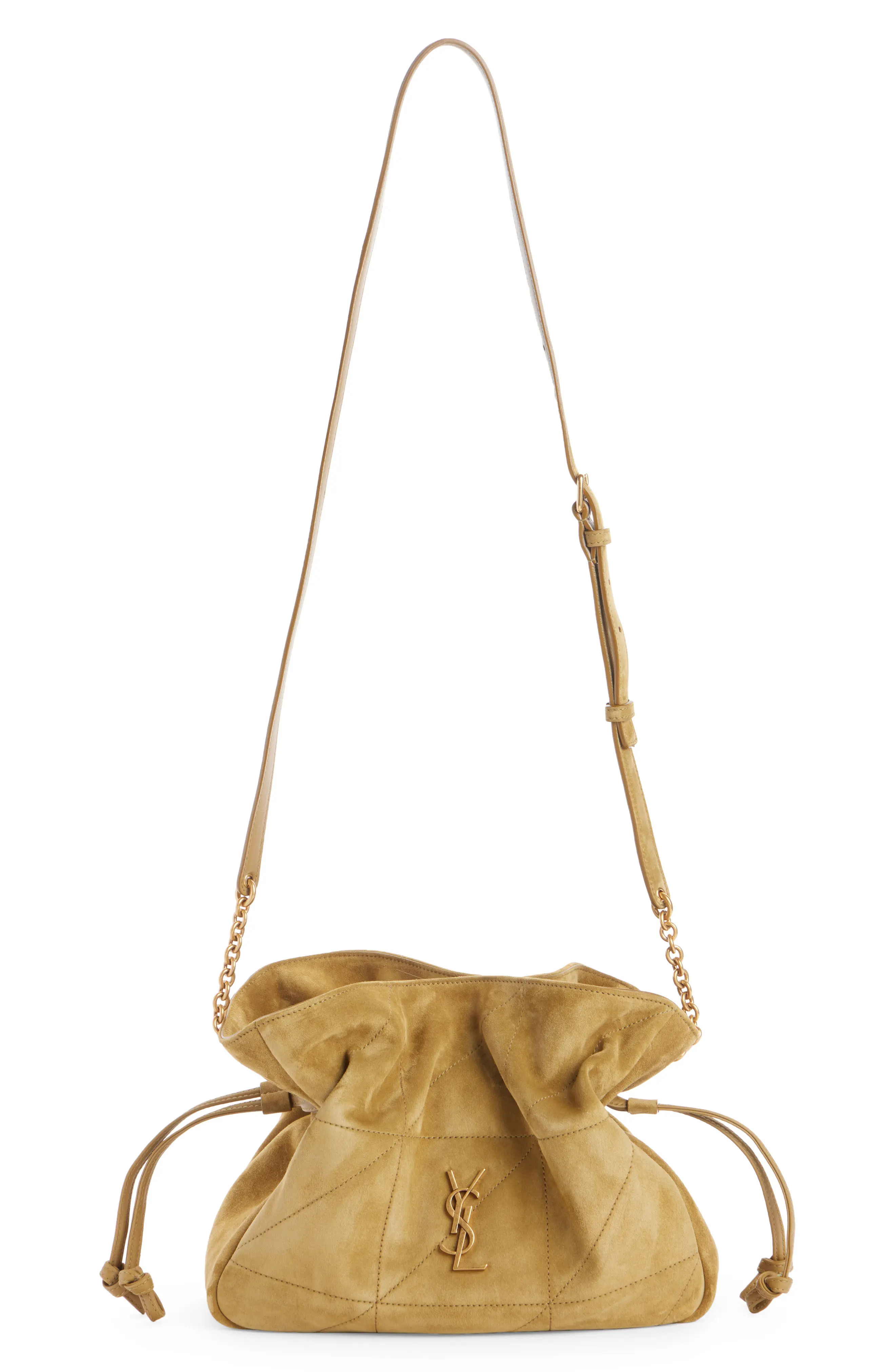 Saint Laurent Jamie Leather Shoulder Pouch in Light Musk at Nordstrom | Nordstrom