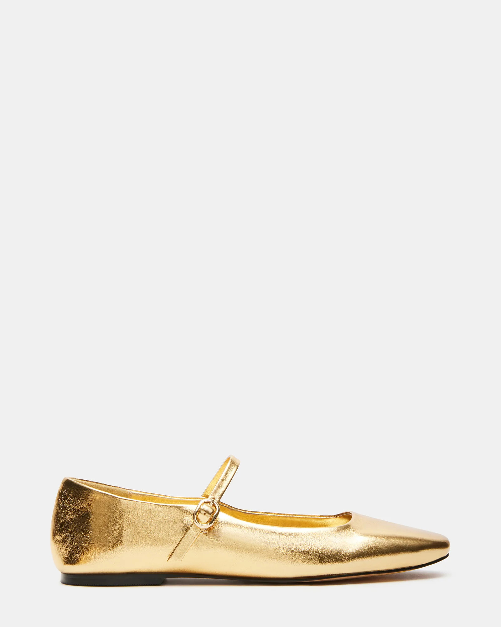 MAPLE Gold Leather Women's Mary Jane Ballet Flat | Steve Madden (US)