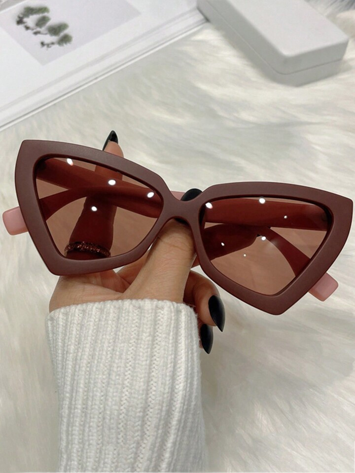 2023 New Sunglasses Personalized Triangle Glasses Fashion Jelly Tone Sunglasses | SHEIN
