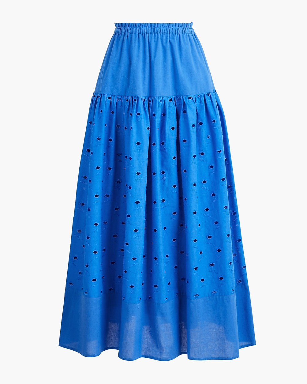 Drop-waist eyelet midi skirt | J.Crew Factory